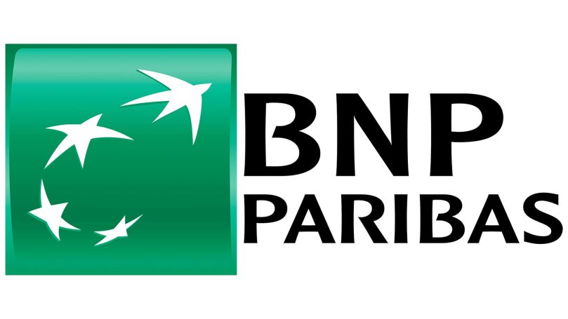 Logo de BNP Paribas avec un carré vert et des étoiles blanches.
